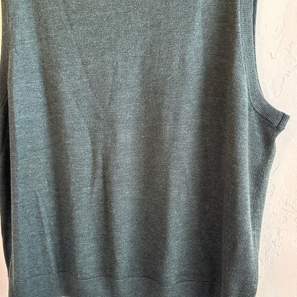 NWT Hart Schaffner Marx Green Extra Fine Merino Wool V-Neck Sweater Vest Sz 3XB - Picture 6 of 8